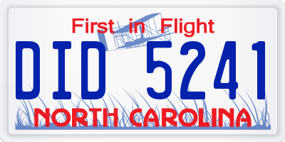 NC license plate DID5241