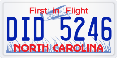 NC license plate DID5246