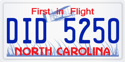 NC license plate DID5250