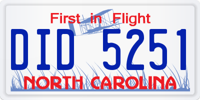 NC license plate DID5251