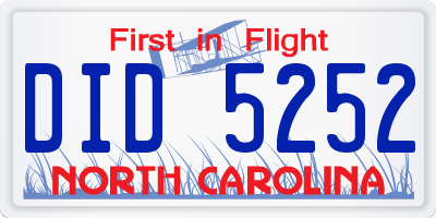 NC license plate DID5252