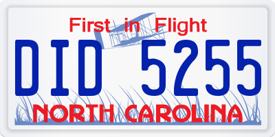 NC license plate DID5255