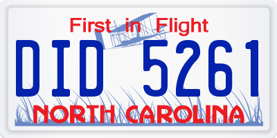 NC license plate DID5261
