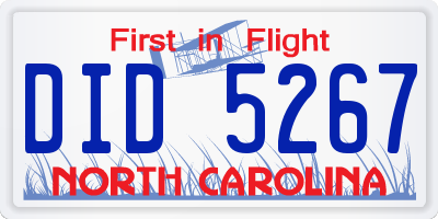 NC license plate DID5267