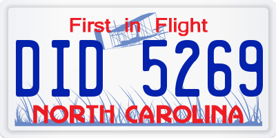 NC license plate DID5269