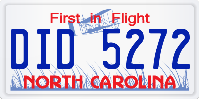 NC license plate DID5272