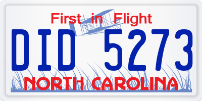 NC license plate DID5273