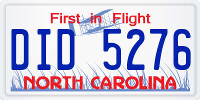 NC license plate DID5276