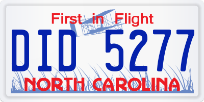 NC license plate DID5277