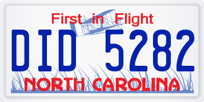 NC license plate DID5282