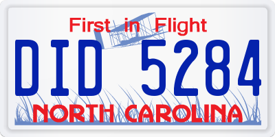 NC license plate DID5284