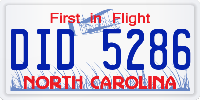 NC license plate DID5286