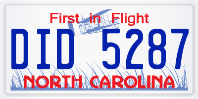 NC license plate DID5287