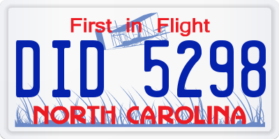 NC license plate DID5298