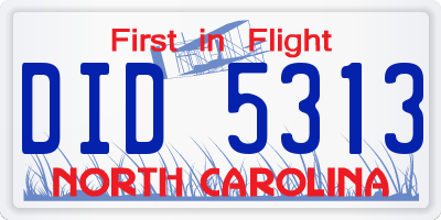 NC license plate DID5313