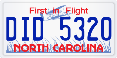 NC license plate DID5320