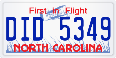 NC license plate DID5349