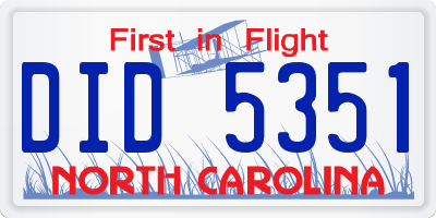 NC license plate DID5351