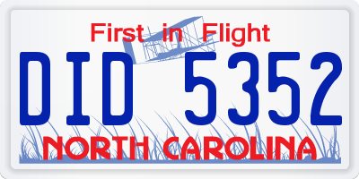 NC license plate DID5352