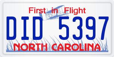 NC license plate DID5397