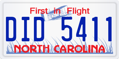 NC license plate DID5411