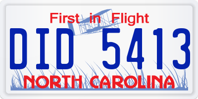 NC license plate DID5413