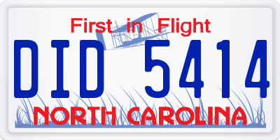 NC license plate DID5414