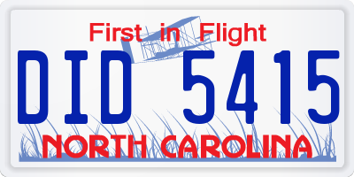 NC license plate DID5415