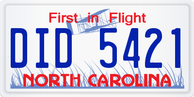 NC license plate DID5421