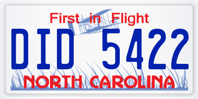 NC license plate DID5422