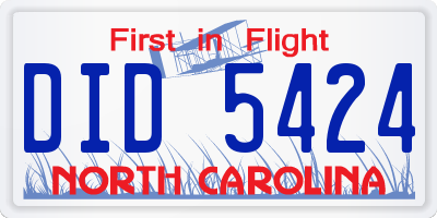 NC license plate DID5424