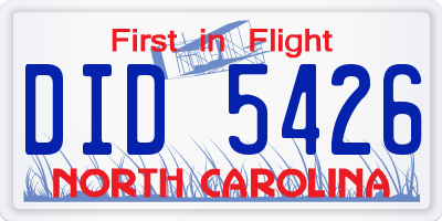 NC license plate DID5426