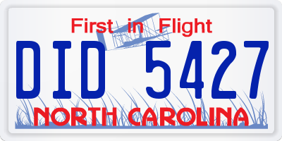 NC license plate DID5427