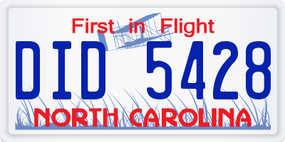 NC license plate DID5428
