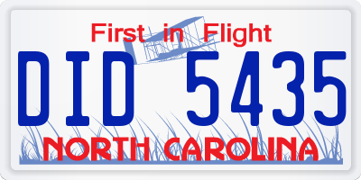NC license plate DID5435