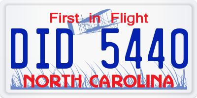 NC license plate DID5440