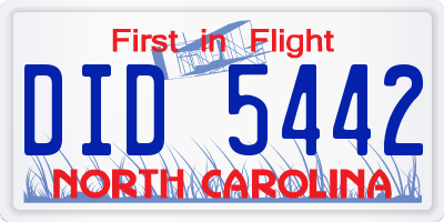 NC license plate DID5442