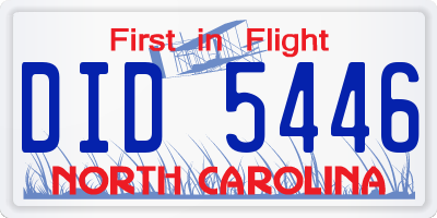 NC license plate DID5446
