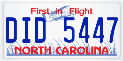 NC license plate DID5447
