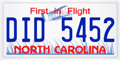 NC license plate DID5452