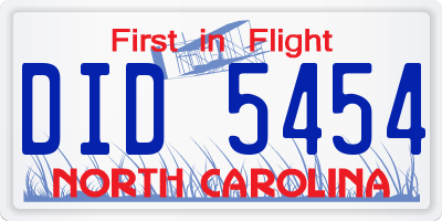 NC license plate DID5454