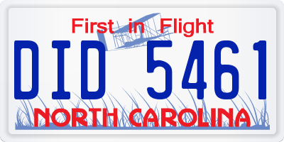 NC license plate DID5461