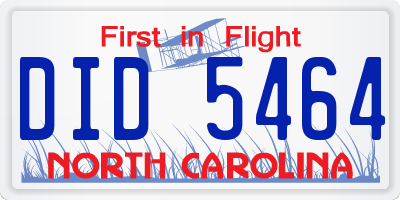 NC license plate DID5464