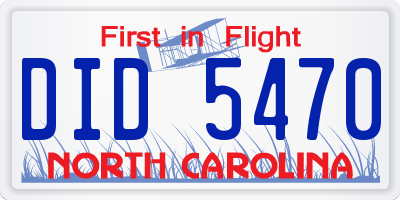 NC license plate DID5470