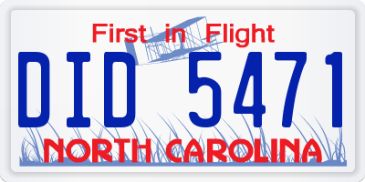 NC license plate DID5471