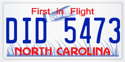 NC license plate DID5473