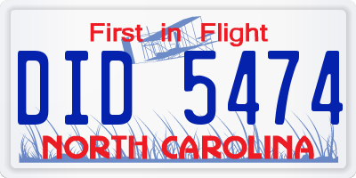 NC license plate DID5474
