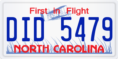 NC license plate DID5479
