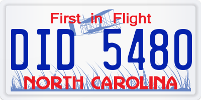 NC license plate DID5480