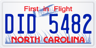 NC license plate DID5482